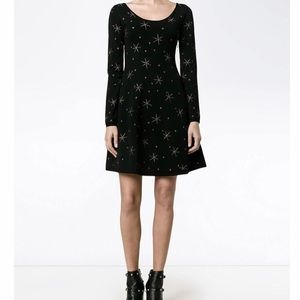 NWT Valentino black dress with gold stars